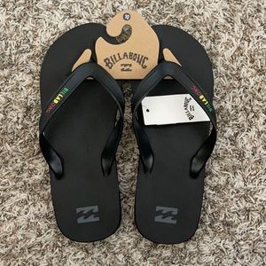 Billabong Rasta Flip Flops. Size 10.